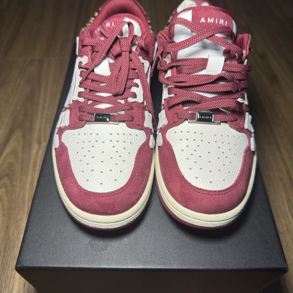 Amiri burgundy and cheetah Sneaker